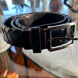 Robert Graham Black Woven Leather Belt
